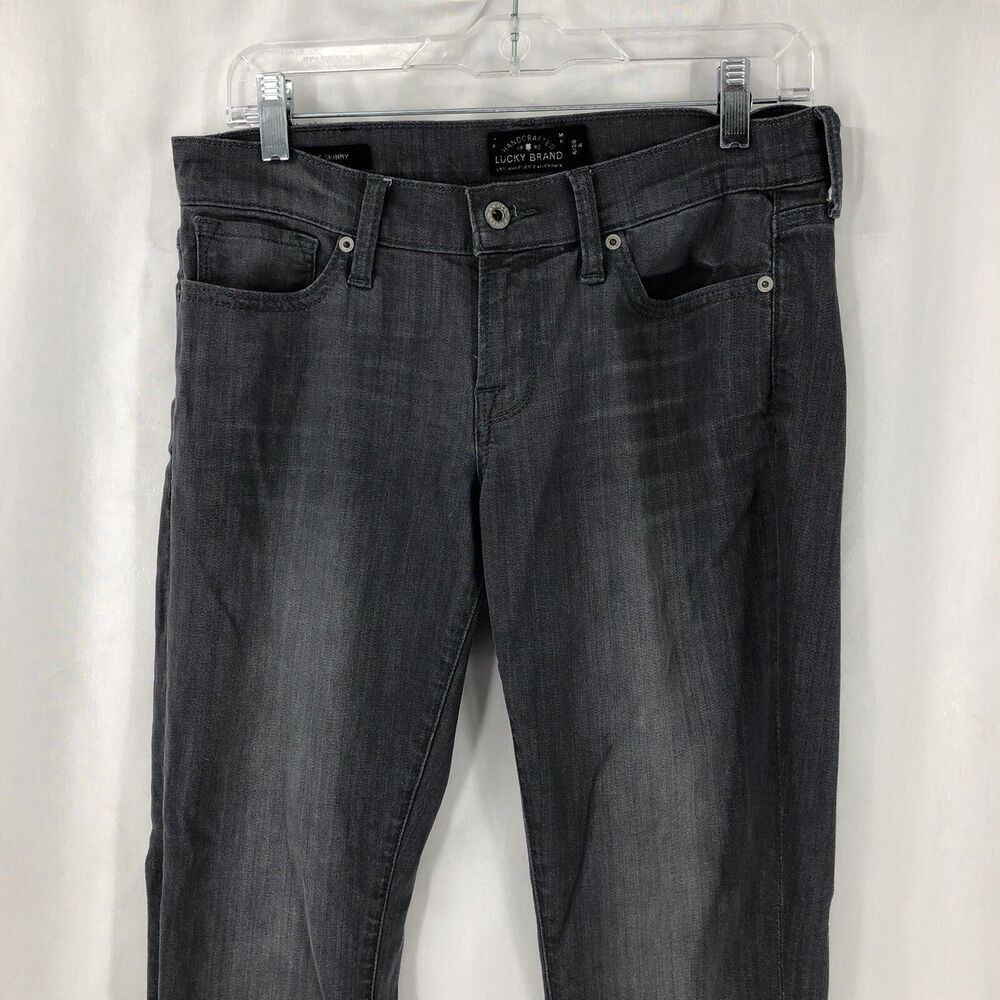 Lucky Brand Charlie Skinny Jeans Gray Denim 7WP1352 31” Inseam 6/28